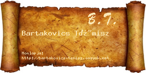 Bartakovics Témisz névjegykártya
